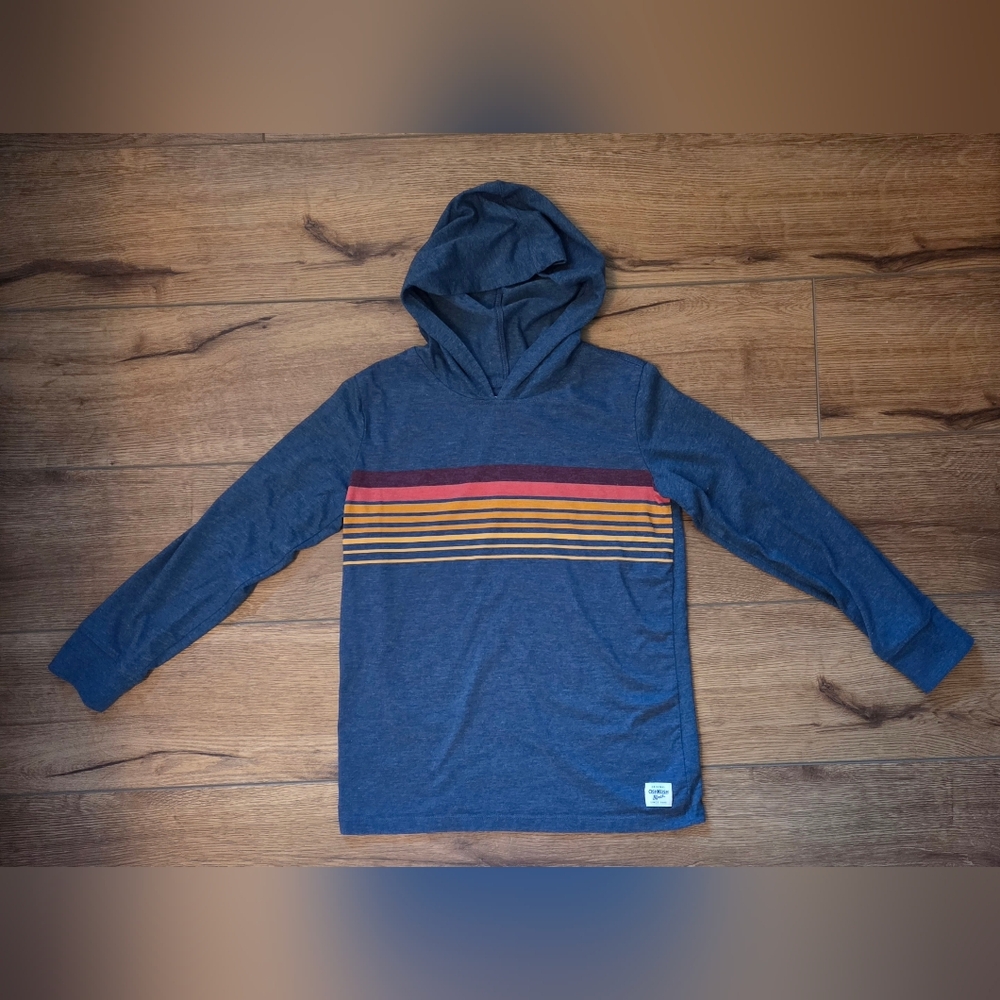 OshKosh B'gosh Blue Long Sleeve Hoodie with Stripes